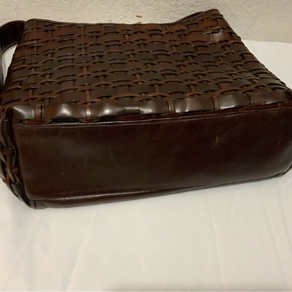 VTG Sharif Woven Leather Handbag Purse - Picture 13 of 16